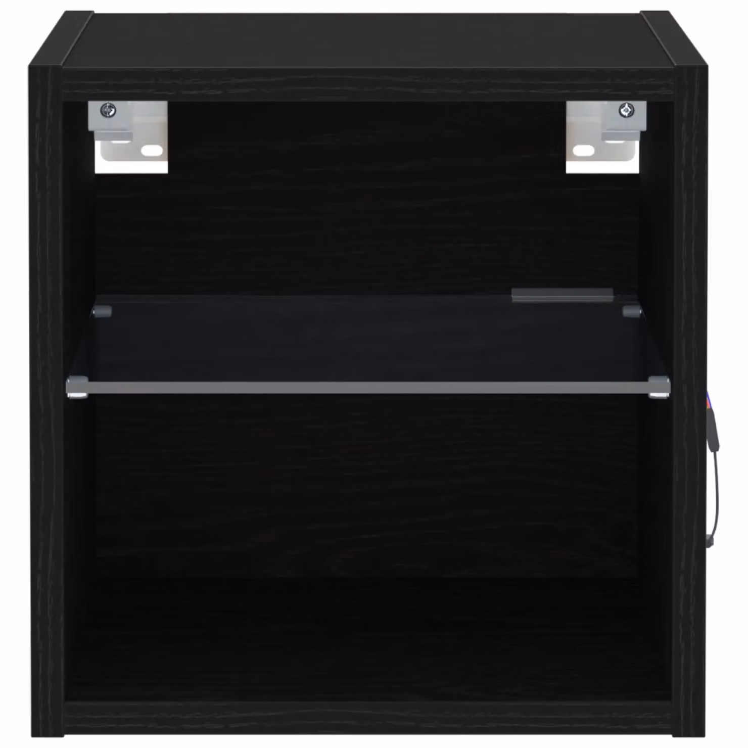 Berkfield Home Modern Wall Mounted LED TV Cabinet in Black Oak with Integrated Lighting, 2 Pieces, W/D/H: 30 x 28.5 x 30 cm – 4