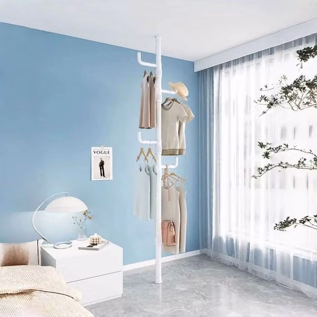 EONLION White Laundry Pole Clothes Drying Rack, Width: 100 cm – 1