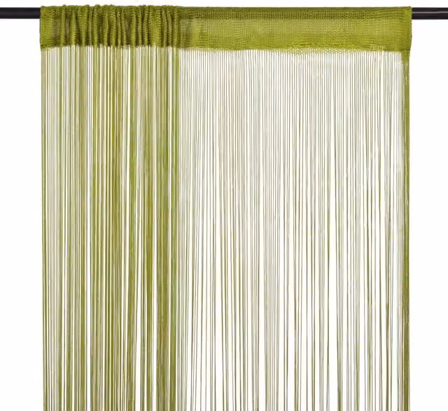Berkfield Home Green String Curtains, 2 Pack, W: 140 cm, H: 250 cm