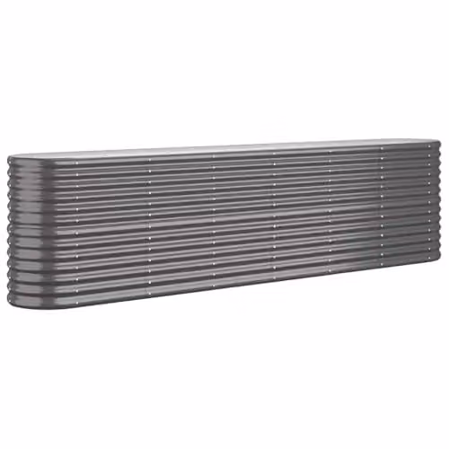 vidaXL Anthracite Powder-Coated Steel Garden Raised Bed, W: 260 cm, D: 40 cm, H: 68 cm