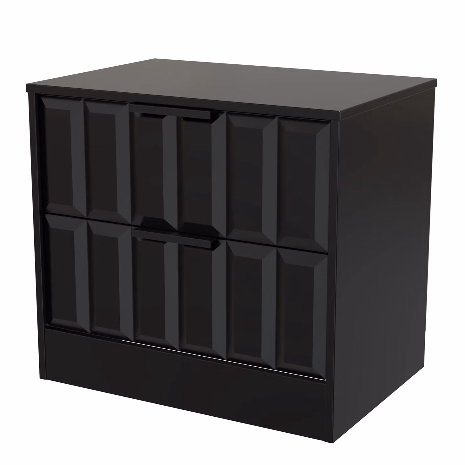 Ready Assembled 2 U Seattle 2 Drawer Side Table in True Black – 2