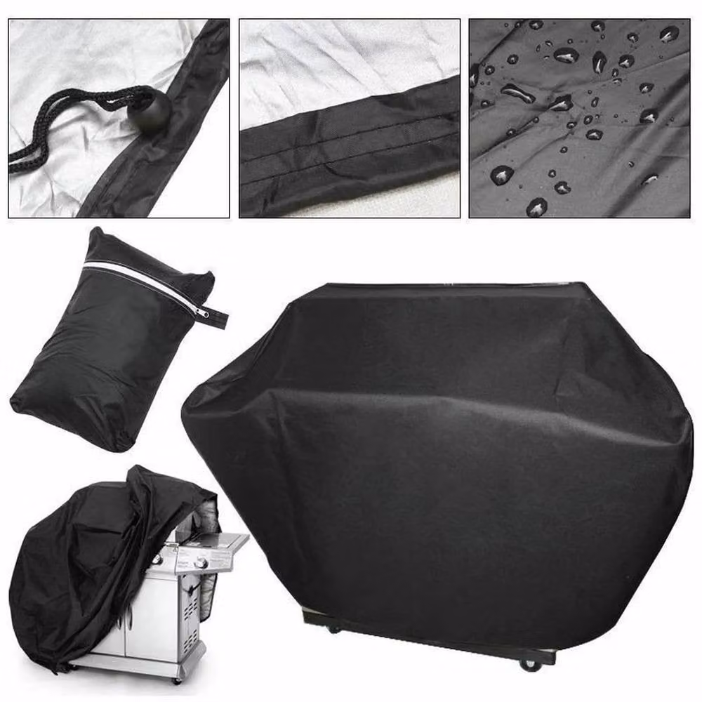 KORVIXA Waterproof Barbecue Grill Protector Cover, Black, W/D/H: 100 x 100 x 117 cm – 4