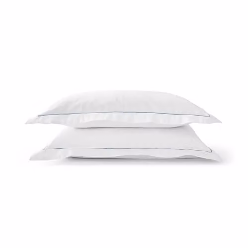 Christy Premium 500 Thread Count Mako Satin Oxford Pillowcase Pair in Blue – 2