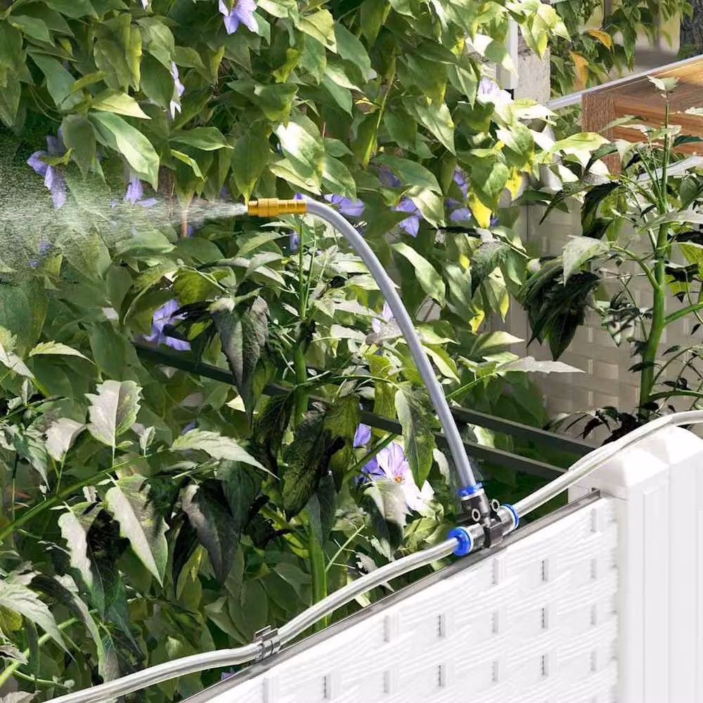 Berkfield Home White Garden Planter Tub with Water Irrigation System W/D/H: 40 x 40 x 142 cm – 4
