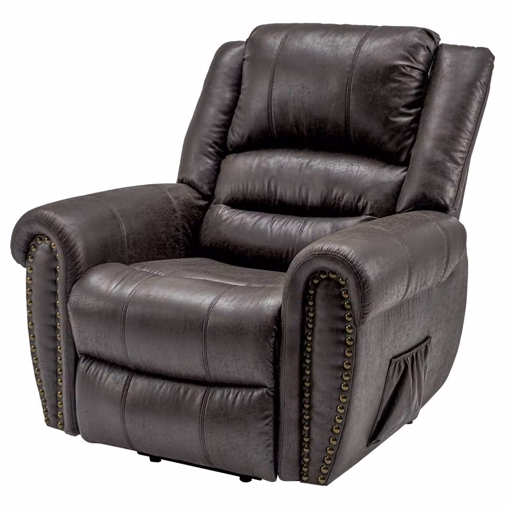 STILVORA Grey Synthetic Leather Power Lift Recliner Chair with Massage, Heat and USB – 4