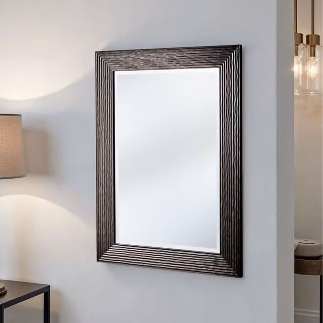 Yearn Wave Bevelled Wall Mirror in Bronze, W: 77 cm, H: 62 cm – 1