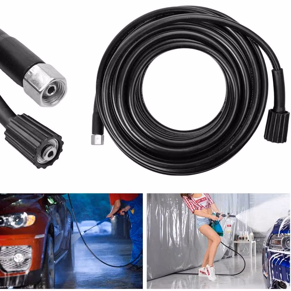 FLAVORA Heavy Duty Replacement High Pressure Washer Hose, 10m, Black – 4