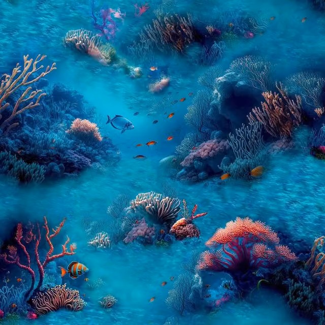Arthouse Under The Sea Blue Nature and Animal Pattern Wallpaper Roll – 1