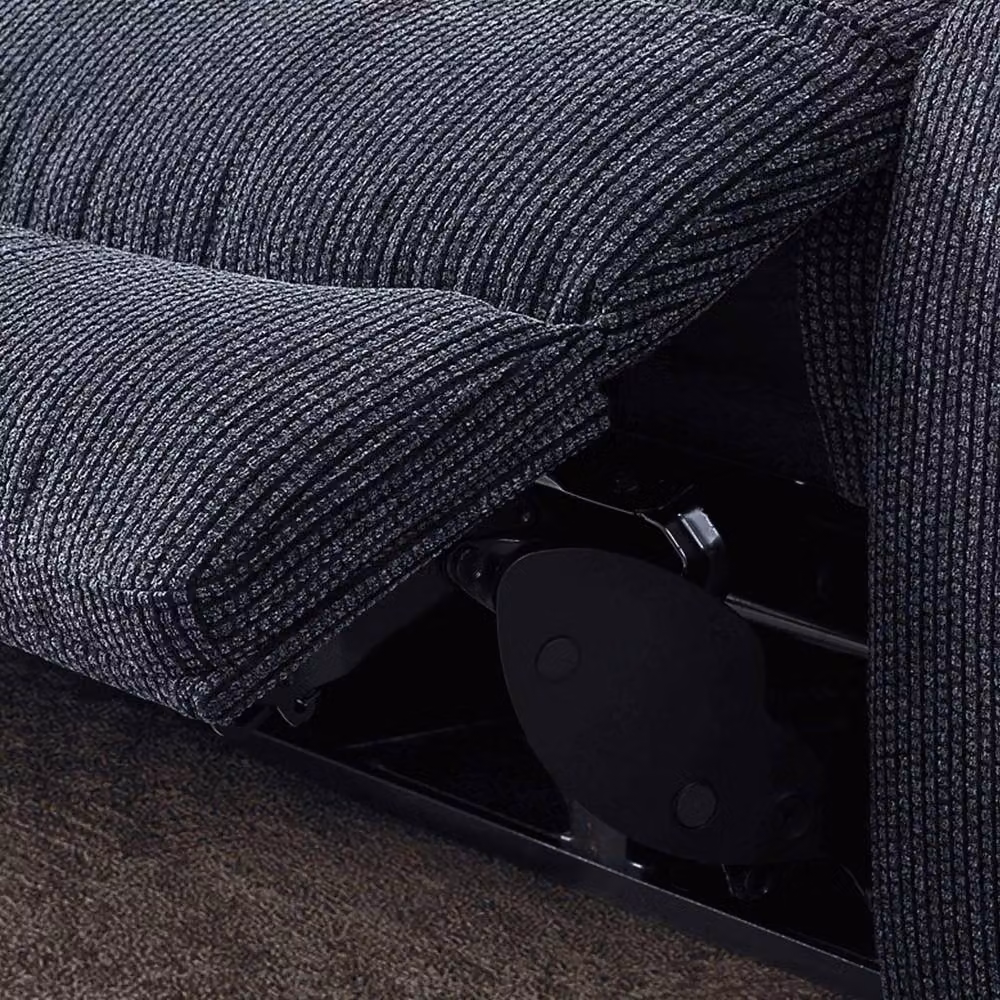 Furnishings For Less UK Lois Electric Reclining 2 Seater Fabric Sofa in Midnight Black with USB Charging Ports – 2