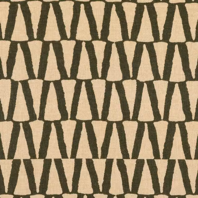 Ante Decor Elton Modern Graphic Cotton Fabric Shadow Lamp in Black and Beige
