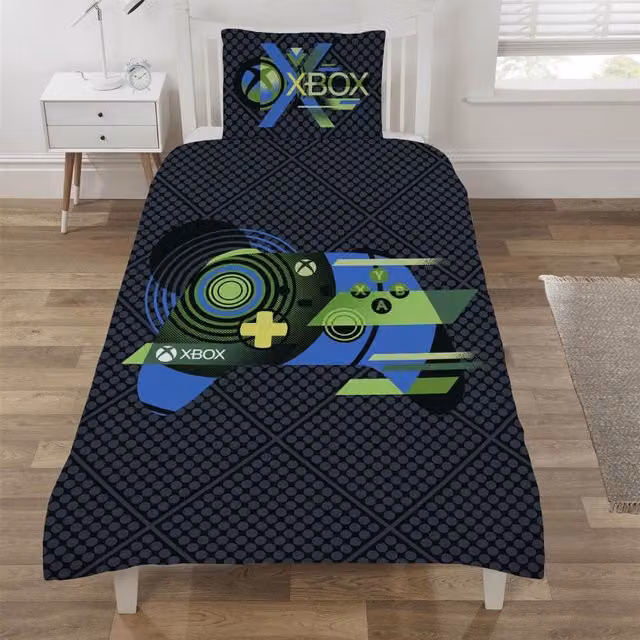 Xbox Reversible Double Duvet Cover and Pillowcase Bedding Set, Blue and Multicolour, W/H: 200 x 200 cm – 3