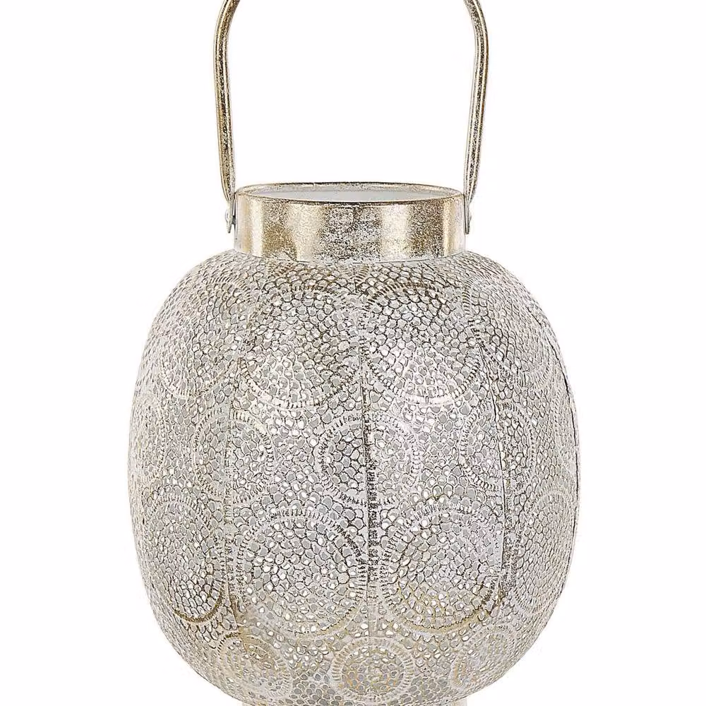 Wyld and Coco Gold Metal and Glass Boho Geometric Tabletop Lantern – 2