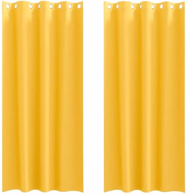 Berkfield Home Blackout Fabric Curtains, 2 Pack, Yellow, H 245 x W 140 cm