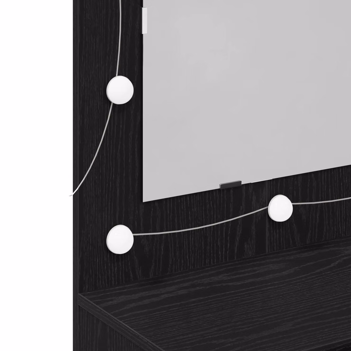 Berkfield Home LED Mirror Cabinet in Black Oak, W/D/H: 90 x 31.5 x 62 cm – 5