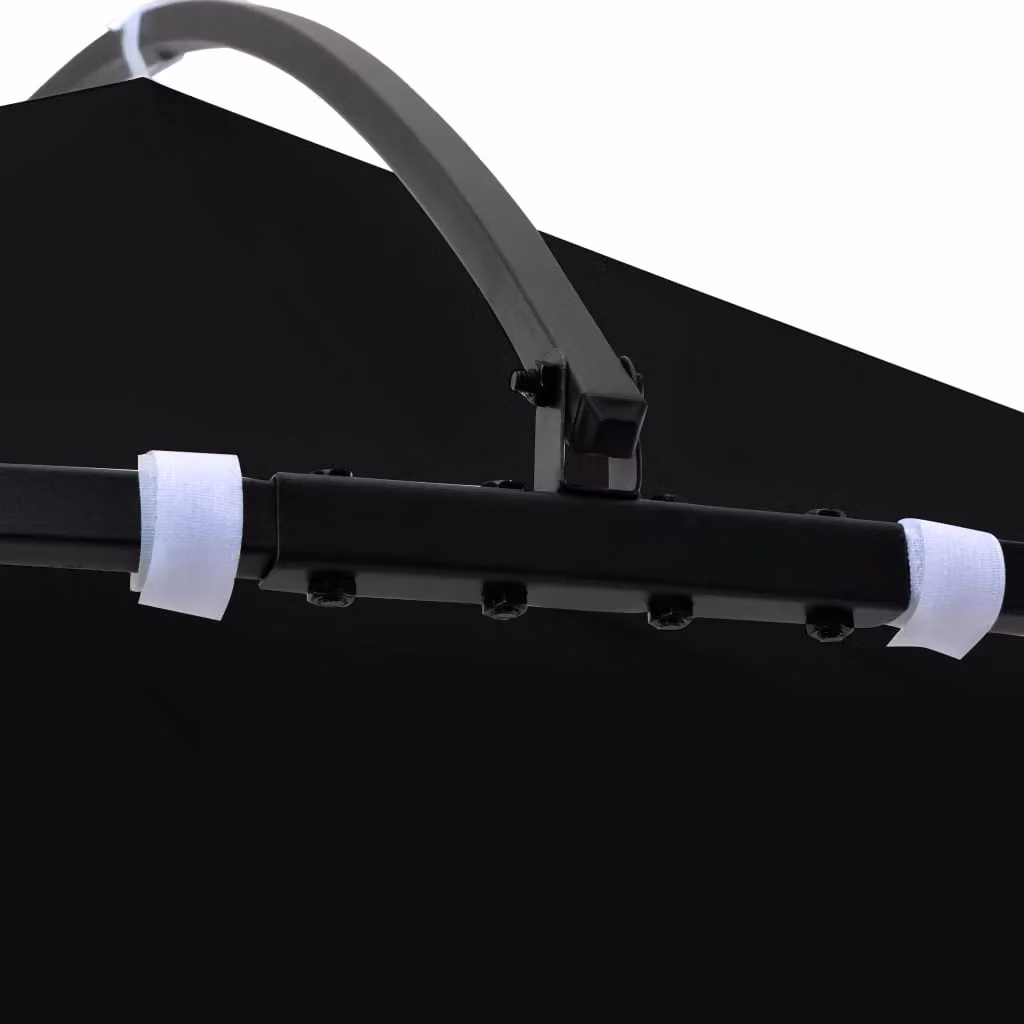 Berkfield Home Anthracite Round Gazebo with Black Polyester Canopy, W: 300 cm, D: 290 cm – 2