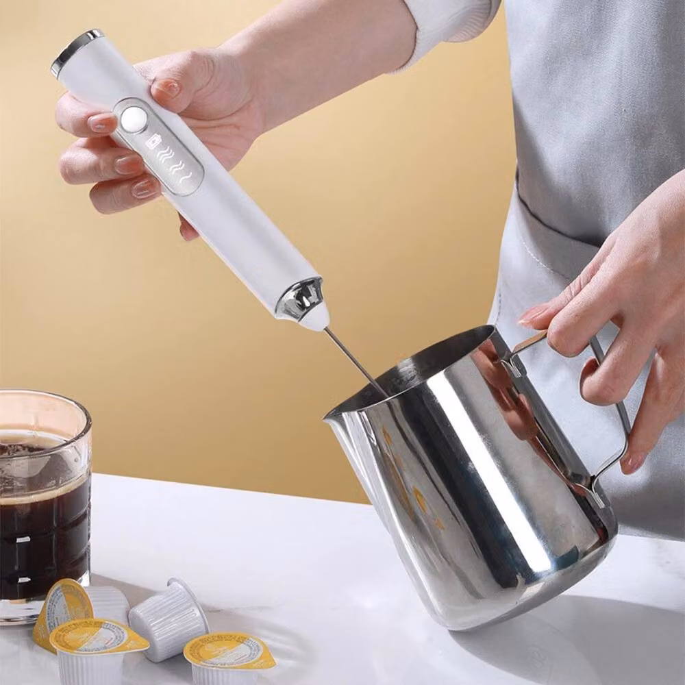 PAWNORA White Rechargeable Handheld Electric Milkshake Mixer – 4
