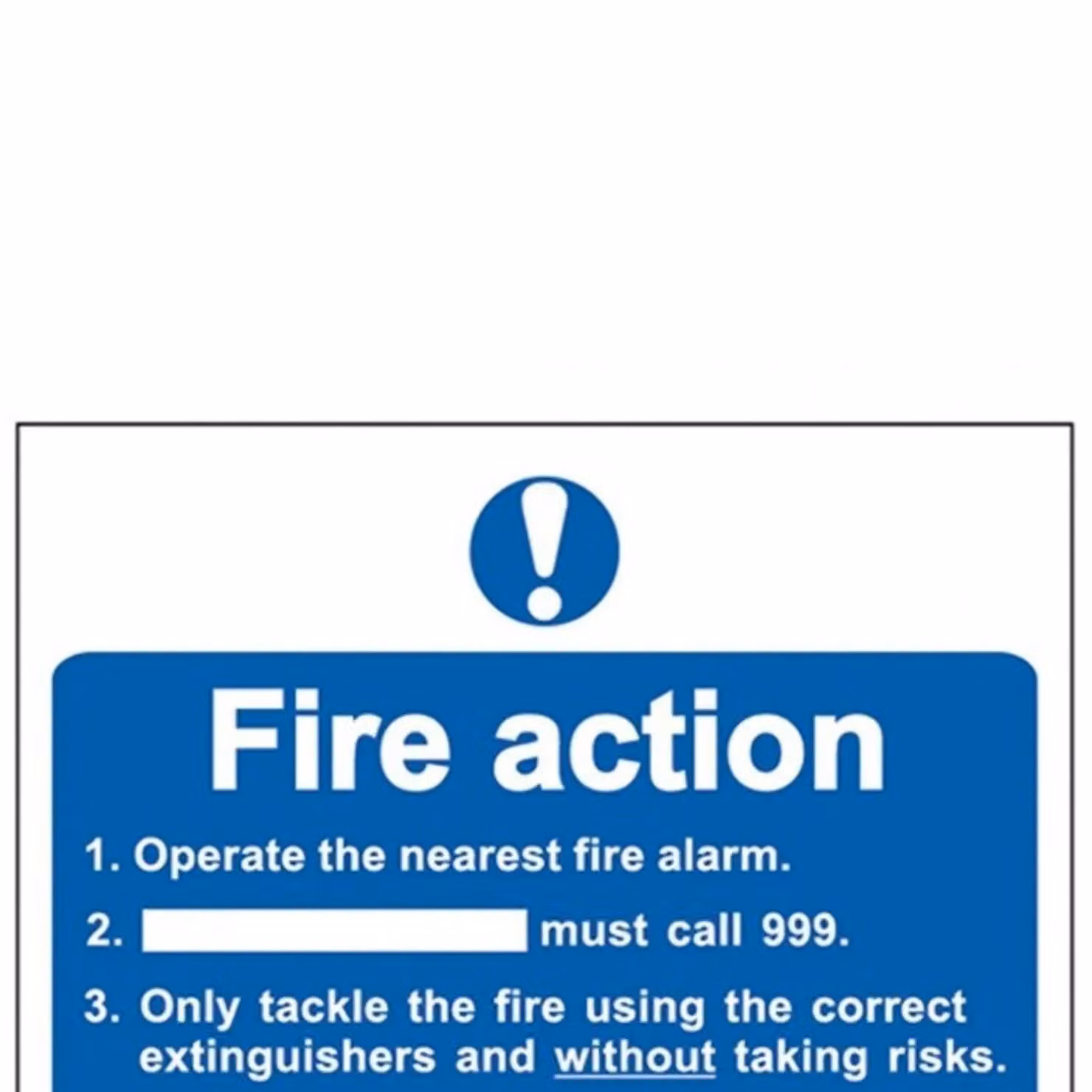 Scan Fire Action Procedure Multicolour PVC Sign W: 20 cm, H: 30 cm – 2