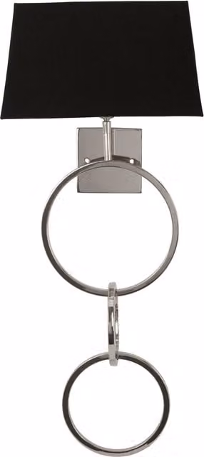 Fifty Five South Skye Wall Light with Dual Ring Base in Black and Silver