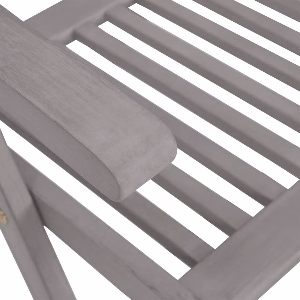 Berkfield Home Set of 4 Grey Reclining Garden Chairs in Solid Acacia Wood – 3