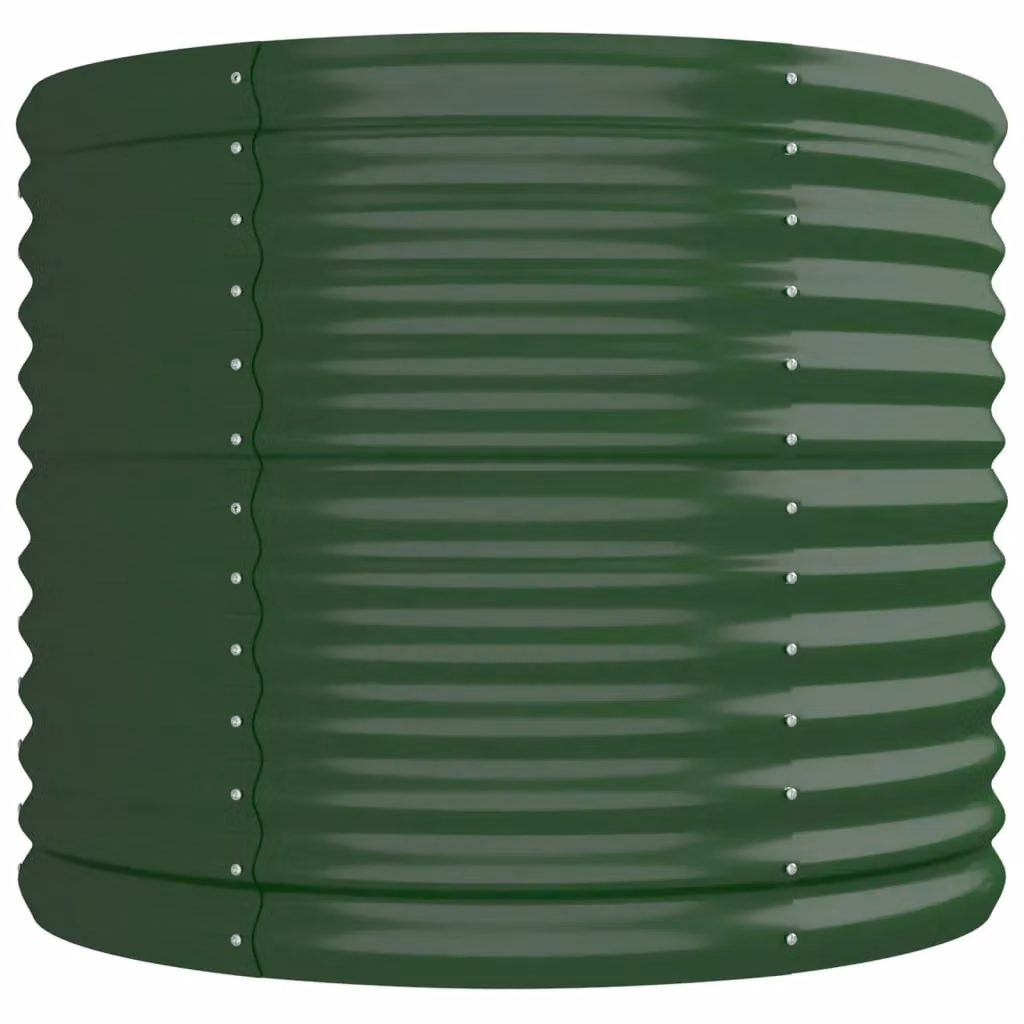Berkfield Home Garden Green Powder-coated Steel Raised Bed W/D/H: 296 x 80 x 68 cm – 3