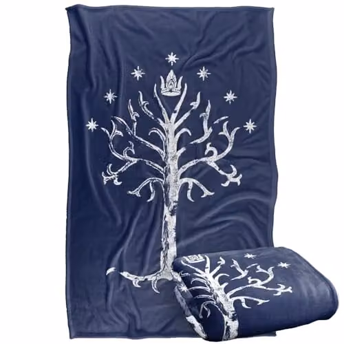 LOGOVISION Lord of the Rings Return of the King Tree of Gondor Super Soft Silky Touch Fleece Throw Blanket, Multicolour, W: 91.44 cm, D: 147.32 cm – 1