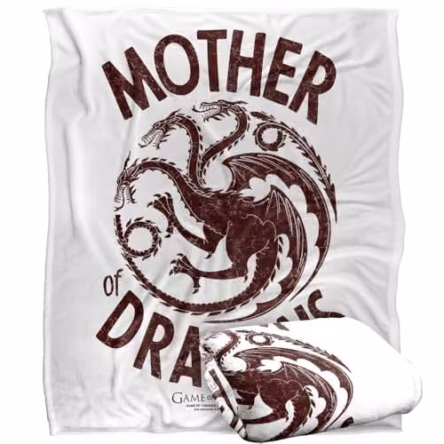 Warner Bros. Game of Thrones Mother of Dragons Super Soft Silky Touch Fleece Throw Blanket, Multicolour, W: 127.0 cm x H: 152.4 cm