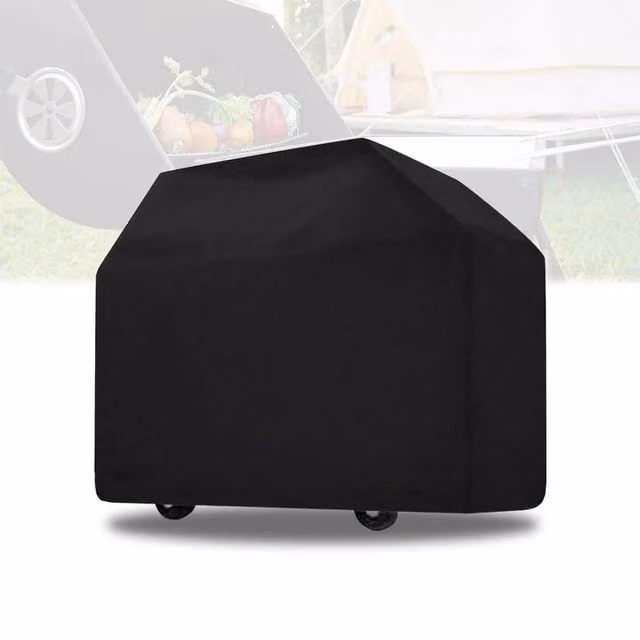 SPETLEK Heavy Duty Waterproof Polyester BBQ Cover in Black, W: 100 cm, D: 117 cm, H: 15 cm – 1