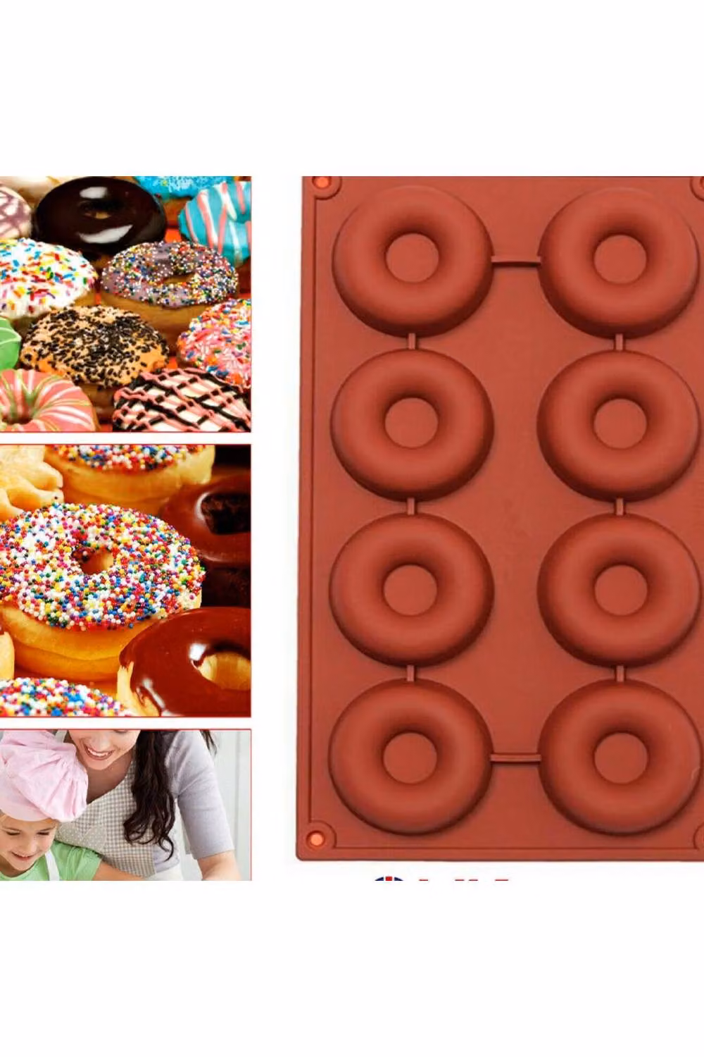 KDMD 8 Cavity Brown Silicone Donut Mold for Baking Soap and Chocolate – 2