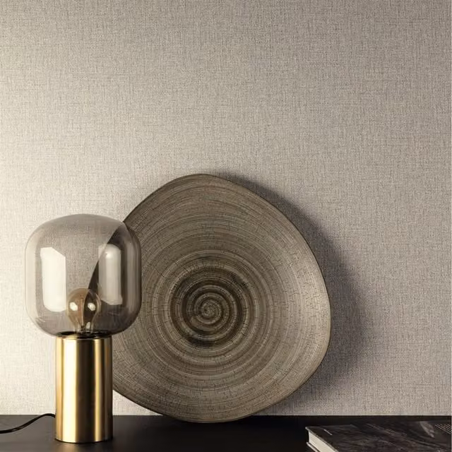 Grandeco Plain Abstract Minimalist Vinyl Wallpaper in Beige and Yellow