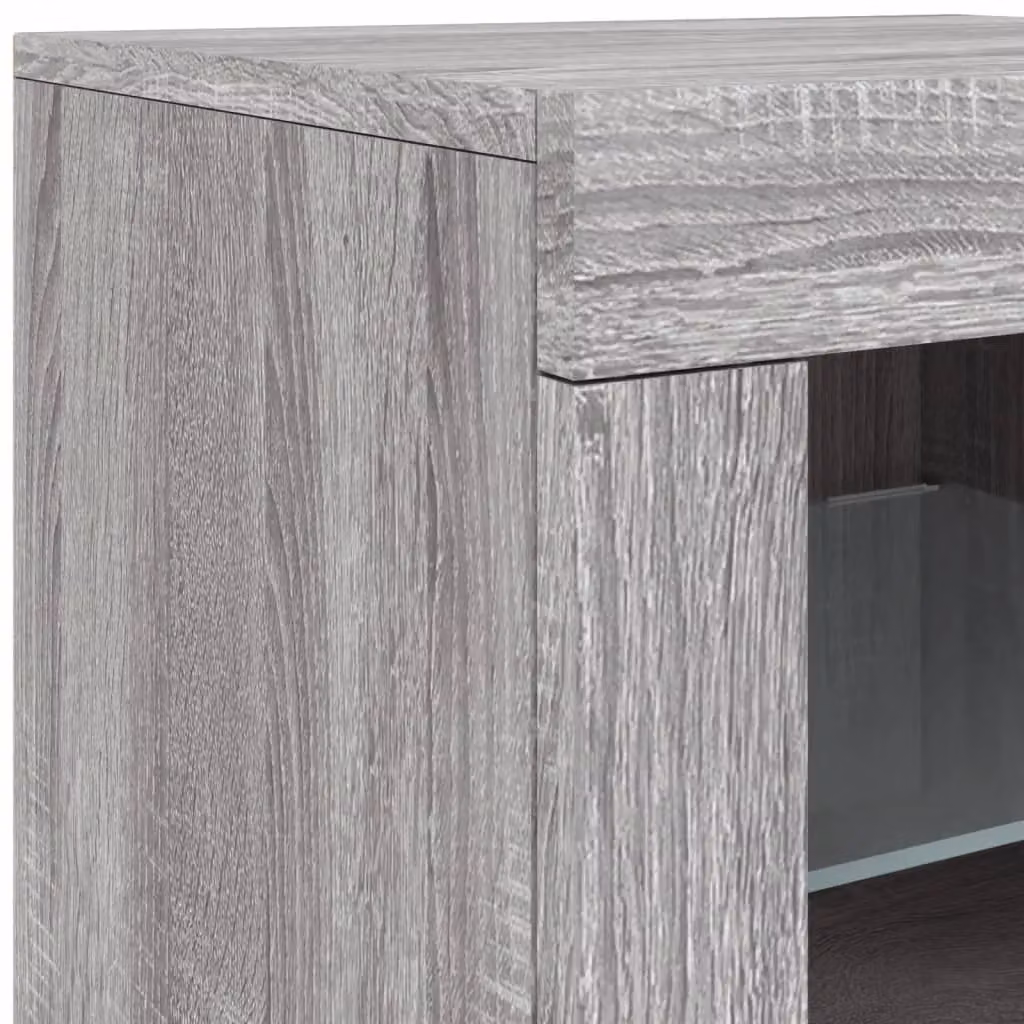 Berkfield Home Modern Grey Sonoma Sideboard with Integrated LED Lights W: 283 cm, D: 37 cm, H: 67 cm – 7