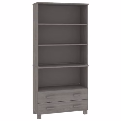 vidaXL HAMAR Modern Highboard in Grey Solid Wood and MDF, W/D/H: 180 x 35 x 85 cm