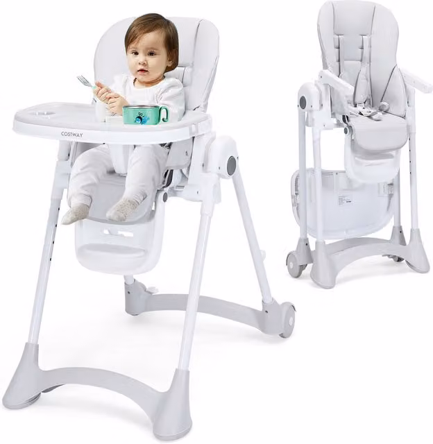 Costway Adjustable Baby Highchair in Grey