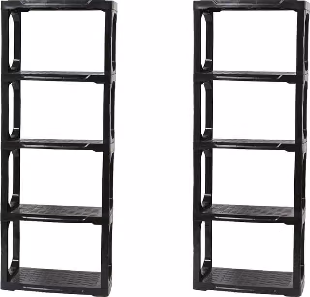 Samuel Alexander Black Plastic Freestanding Multi Tier Shelving Unit