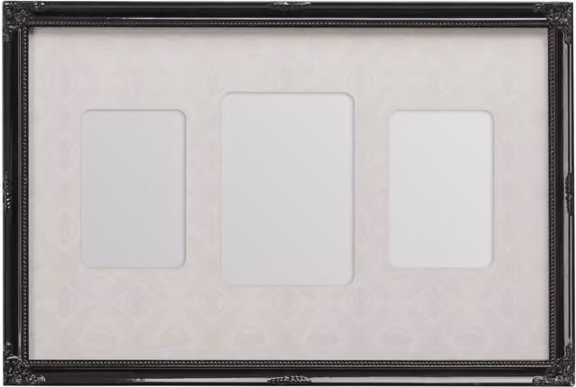 Premier Housewares Multi Photo Frame, Black, Wall Mountable, Rectangular, Holds 3 Photos – 1