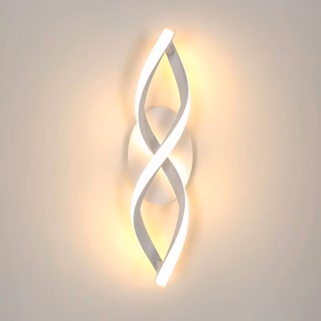 Goeco Modern LED Wall Light, 16W, 3000K Warm White, Curved Arc Design in White – 1