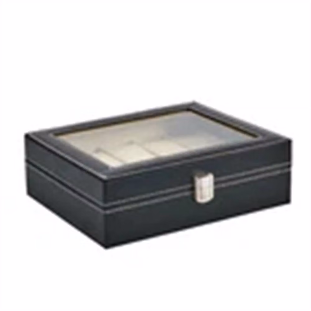 Nordara 10 Grid PU Leather Watch Display Case in Black – 3