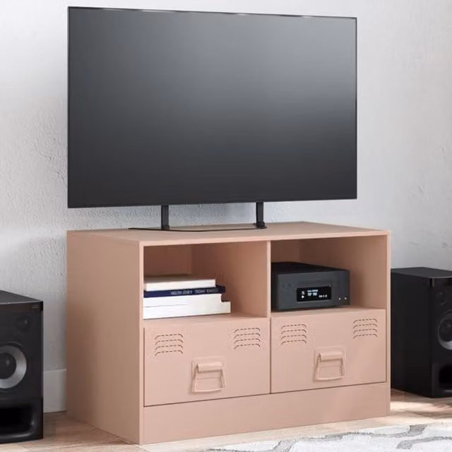 Berkfield Home Pink Industrial Metal TV Cabinet W/D/H: 67 x 39 x 44 cm – 1
