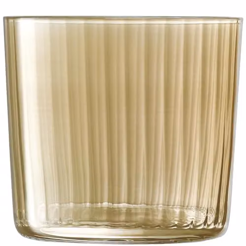 LSA International Gems Amber Striped Glass Tumbler, Set of 4, 310ml – 2