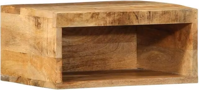 Berkfield Home Wall-mounted Rustic Mango Wood TV Cabinet in Brown, W/D/H: 40 x 30 x 19 cm – 1