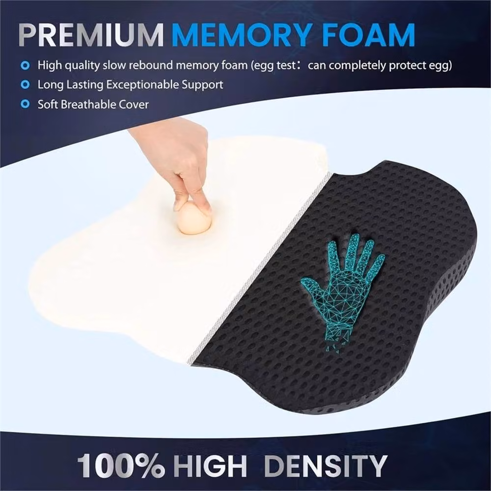 EONLION Black Wedge Memory Foam Seat Cushion for Office Chairs, W: 120 cm, D: 90 cm – 4