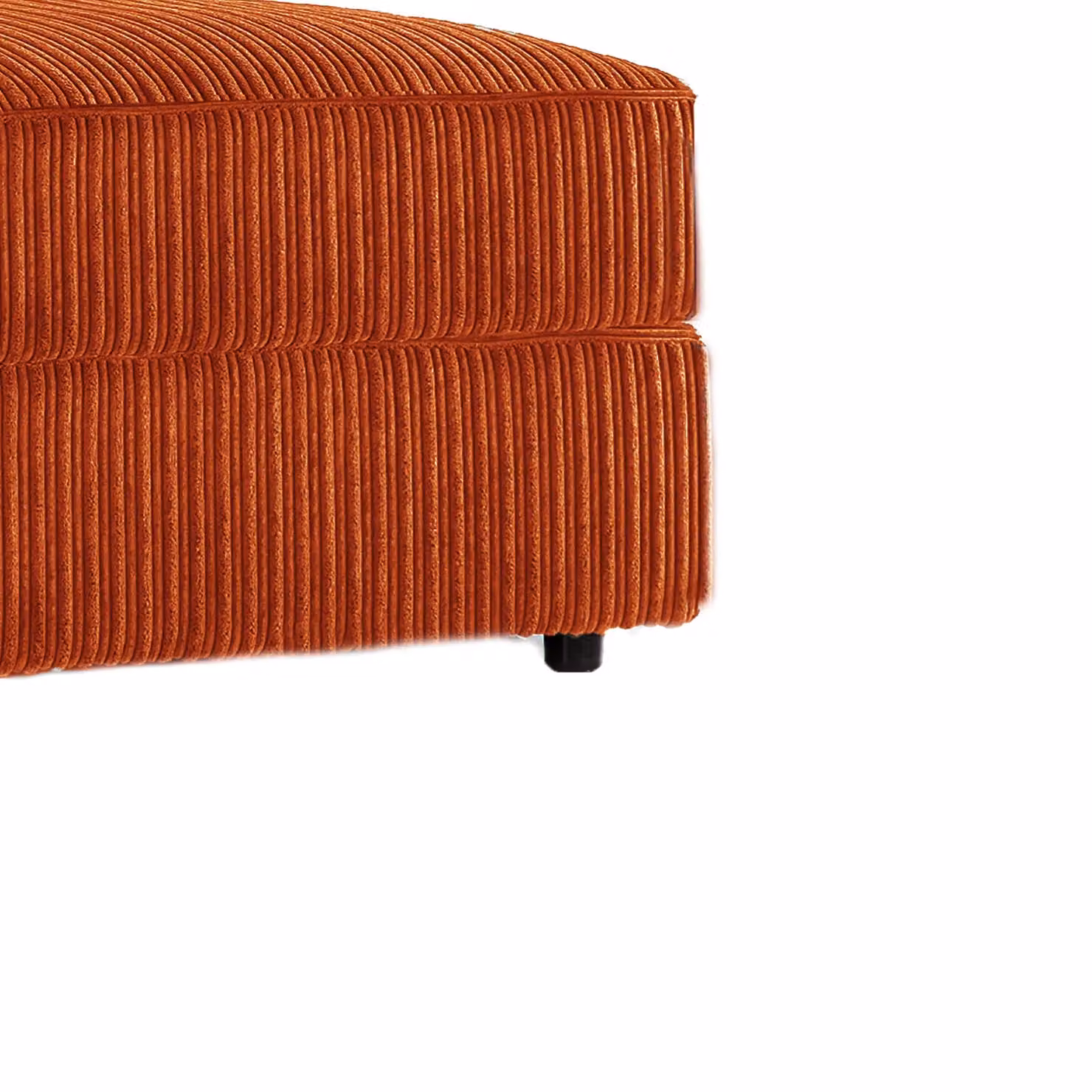 Furnishings For Less UK Luxor Delta Ferguson Soft Jumbo Cord Footstool in Orange, W/D/H: 55 x 55 x 42 cm – 3