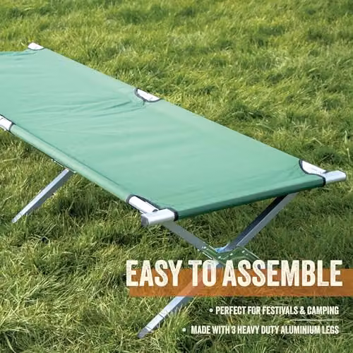 Milestone Camping Folding Camp Bed in Green with Carry Bag, W/D/H: 189 x 64 x 42 cm – 3