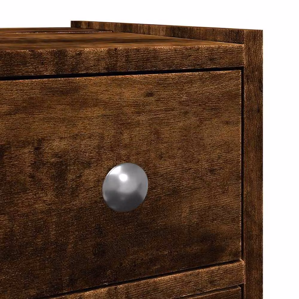Berkfield Home Narrow Bathroom Cupboard with Wheels in Smoked Oak Brown Engineered Wood W/D/H: 21.5 x 50.0 x 60.0 cm – 5