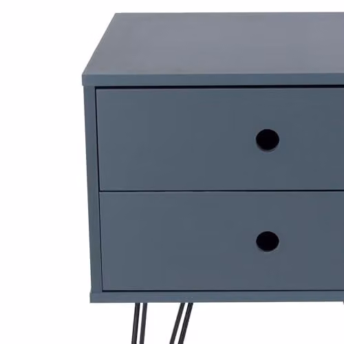 Core Products Telford 2 Drawer Bedside Cabinet in Blue, Grey and Black, W/D/H: 40 x 40 x 54 cm – 3