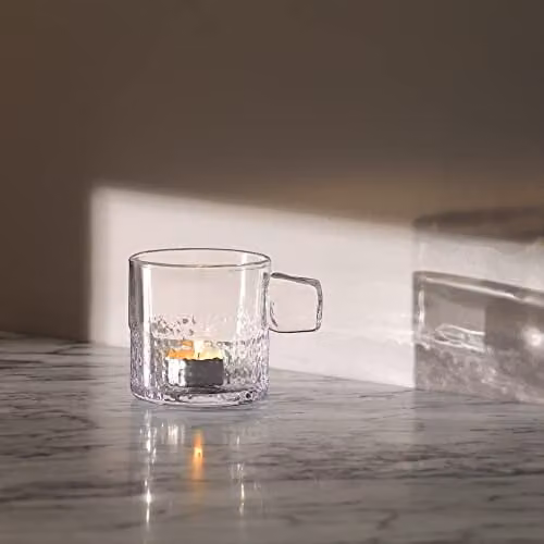 LSA Glass Tealight Holder with Handle, Transparent, Height: 9 cm – 2