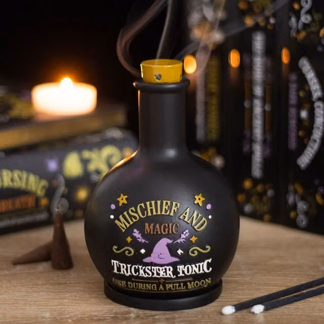 Something Different Wholesale Mischief and Magic Potion Bottle Incense Cone Holder, Black, H 12.5 x W 8.0 x D 8.0 cm – 1