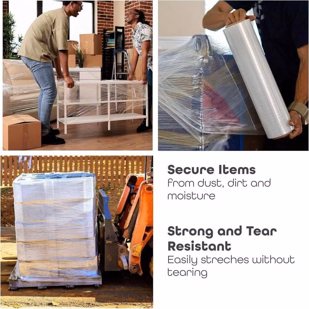 SPETLEK Clear Shrink Wrap Packaging Film for Moving Home Furniture, Width: 52 cm, Length: 250 m – 4