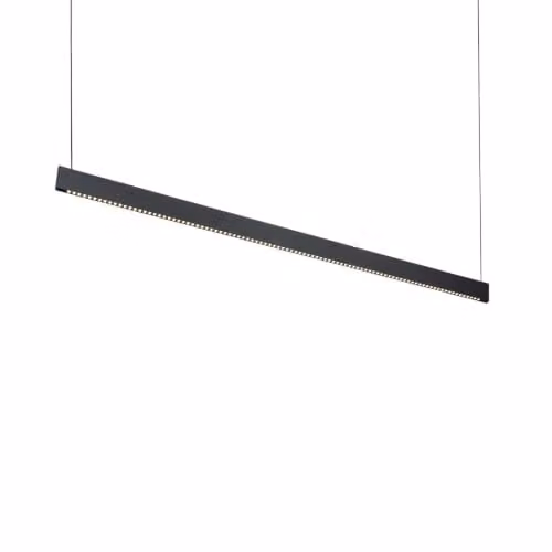 Netlighting Steel Wide LED Bar Pendant Ceiling Light in Black, 3000K Warm White