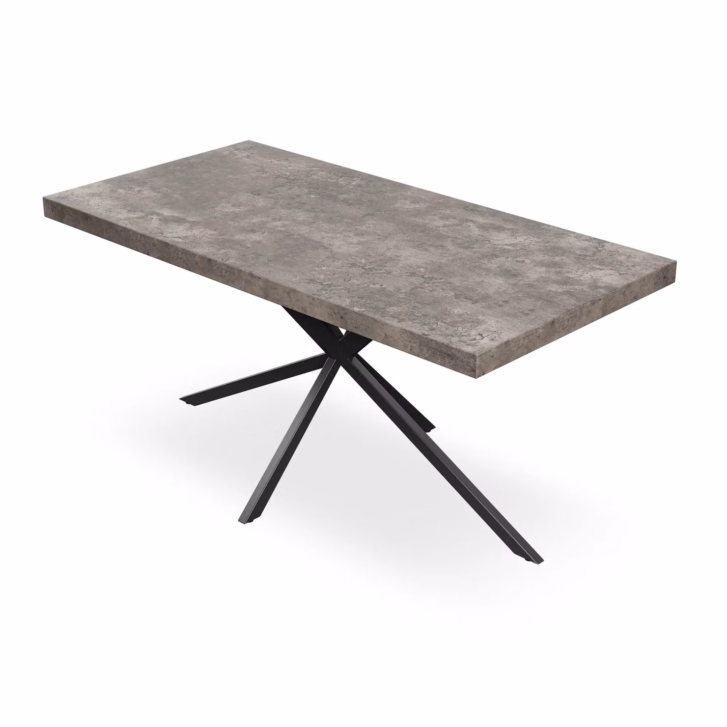 More4Homes Donni Dining Table and 6 Maya Boucle Dining Chairs Set, Concrete Effect Table Top with Black Legs and Ivory Chairs, W/D/H: 160 x 80 x 76 cm – 2