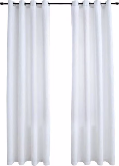Berkfield Home Blackout Curtains with Eyelets, 2 Pack, White, W: 140 cm, H: 175 cm